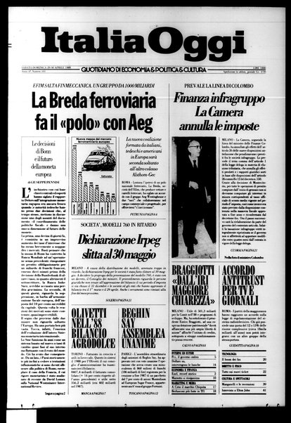 Italia oggi : quotidiano di economia finanza e politica